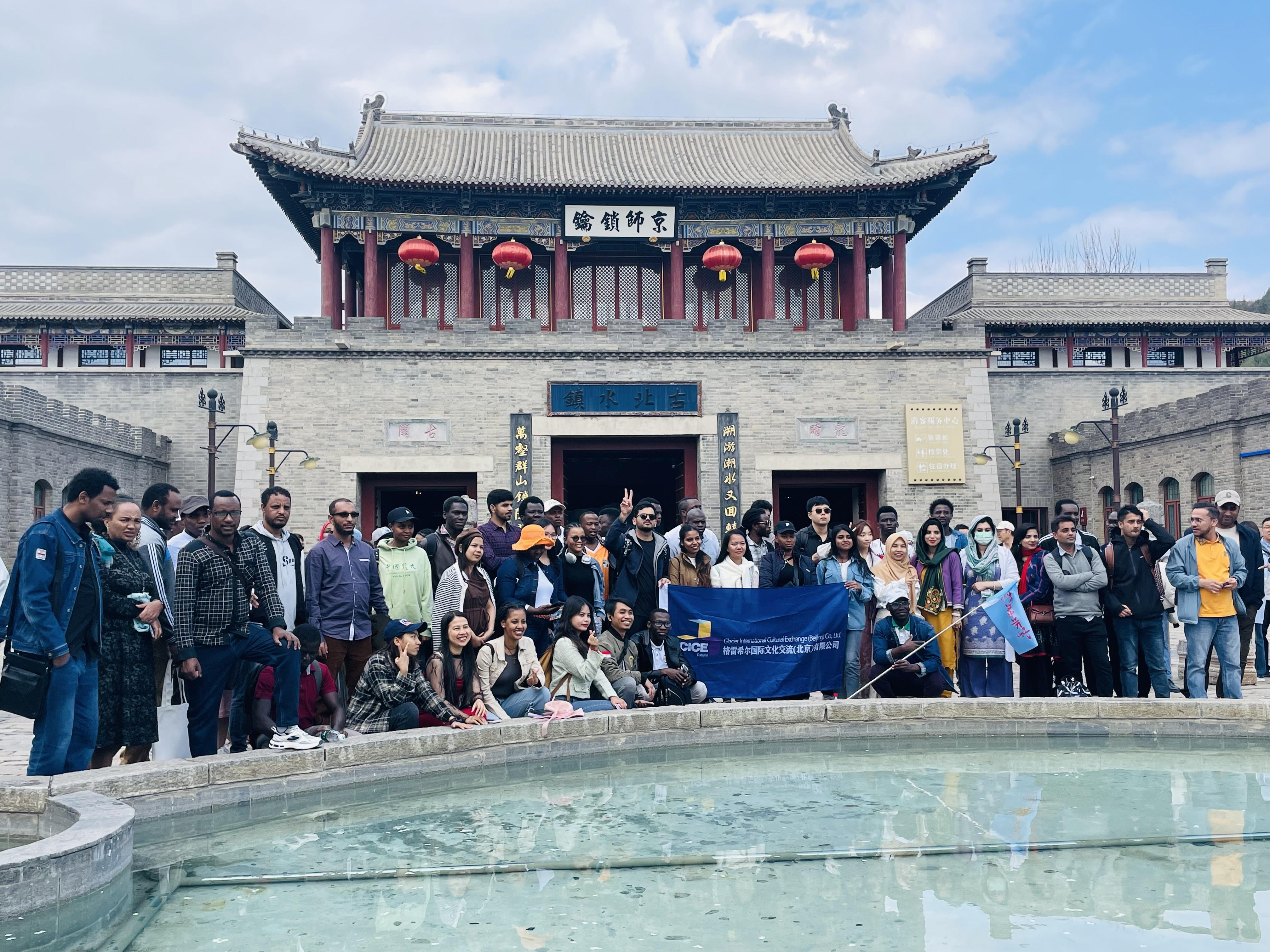 Students studying together in a modern campus environment